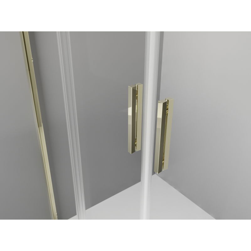 Mexen Exo полукръгла плъзгаща се душ кабина 90 x 80 cm, прозрачна, златиста - 8132-090-080-50-00