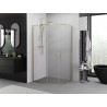 Mexen Exo-S Duo душ кабина полукръгла плъзгаща се 100 x 80 см, прозрачна, златна