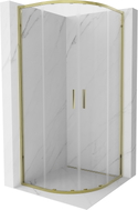Mexen Exo-S Duo полукръгла плъзгаща се душ кабина 90 x 90 см, прозрачна, златна