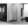 Mexen Exo-S Duo полукръгла плъзгаща се душ кабина 90 x 90 см, прозрачна, златна
