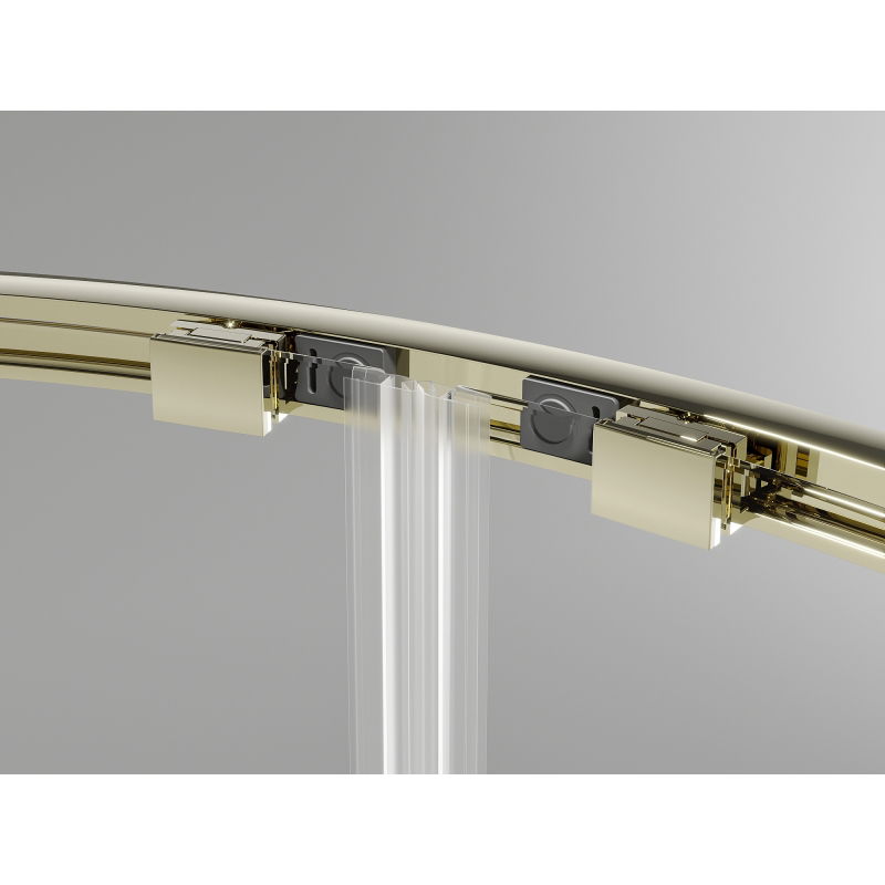 Mexen Exo полукръгла плъзгаща се душ кабина 120 х 90 см, прозрачна, златна - 8132-120-090-50-00