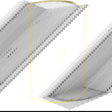 Mexen Exo полукръгла душ кабина с плъзгащи се врати 100 x 100 см, прозрачна, златна - 8132-100-100-50-00