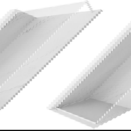 Mexen Kioto-F Стенна преграда за душ Walk-in с рамка 125 x 202 cm, прозрачна 8 mm, бяла - 800-125-104-20-00