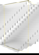 Mexen Kioto-F стационарна душ стена Walk-in с рамка 100 x 202 cm, матирано 8 mm, златист - 800-100-104-50-30