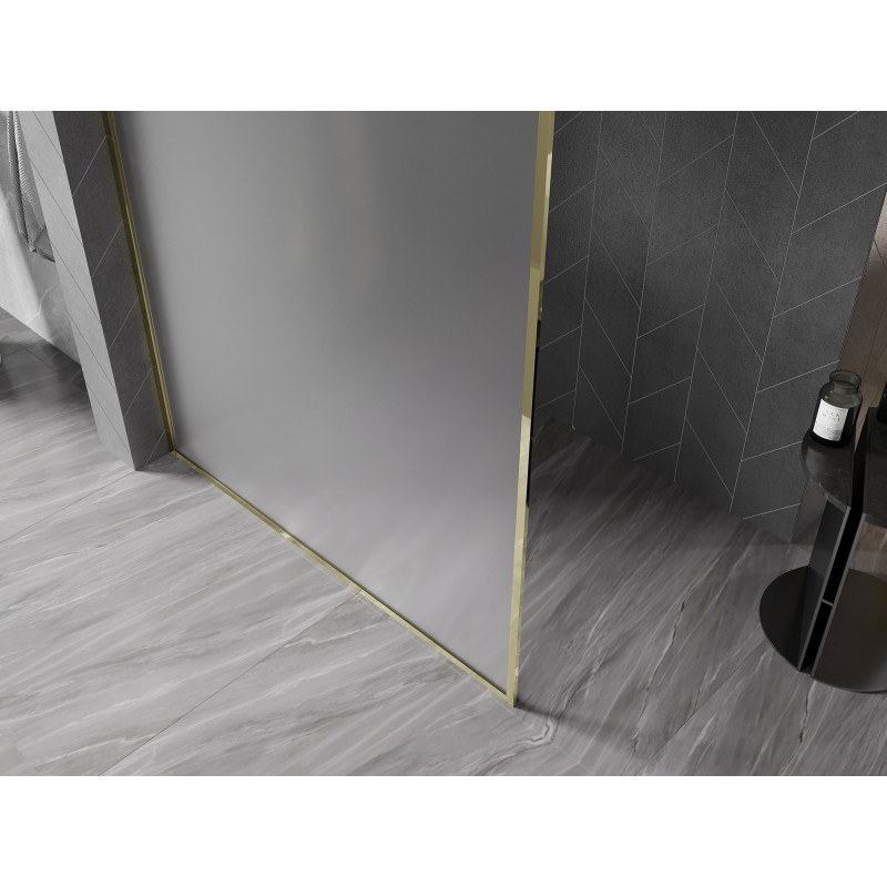 Mexen Kioto-F душ панел Walk-in с рамка 120 x 202 см, матов 8 мм, злато - 800-120-104-50-30
