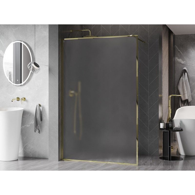 Mexen Kioto-F душ панел Walk-in с рамка 120 x 202 см, матов 8 мм, злато - 800-120-104-50-30