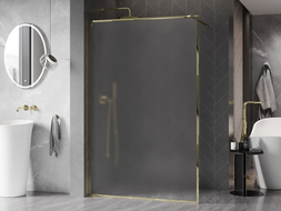 Mexen Kioto-F душ панел Walk-in с рамка 120 x 202 см, матов 8 мм, злато - 800-120-104-50-30