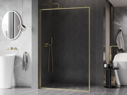 Mexen Kioto-F Душ кабина Walk-in с рамка 95 x 202 см, прозрачно 8 мм, златисто четкано - 800-095-104-55-00