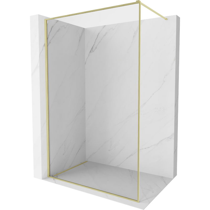 Mexen Kioto-F душ стена Walk-in с рамка 100 x 202 см, прозрачно 8 мм, златна матова - 800-100-104-55-00