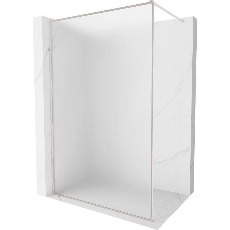 Mexen Kioto-F душ стена Walk-in с рамка 140 x 202 см, мат 8 мм, четкан никел - 800-140-104-97-30