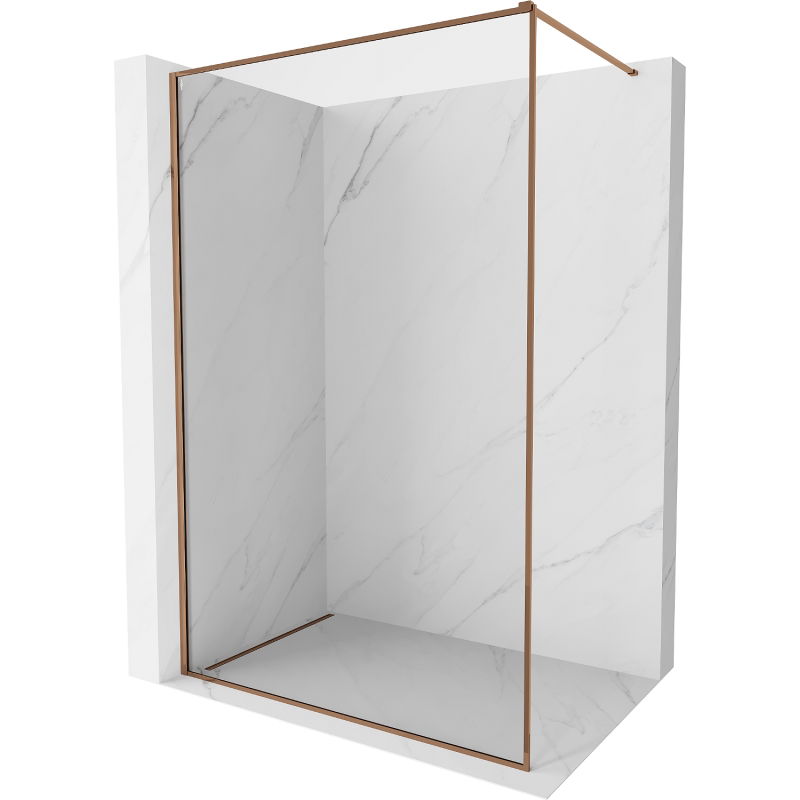 Mexen Kioto-F стена за душ Walk-in с рамка 100 x 202 cm, прозрачно 8 мм, розово злато - 800-100-104-60-00