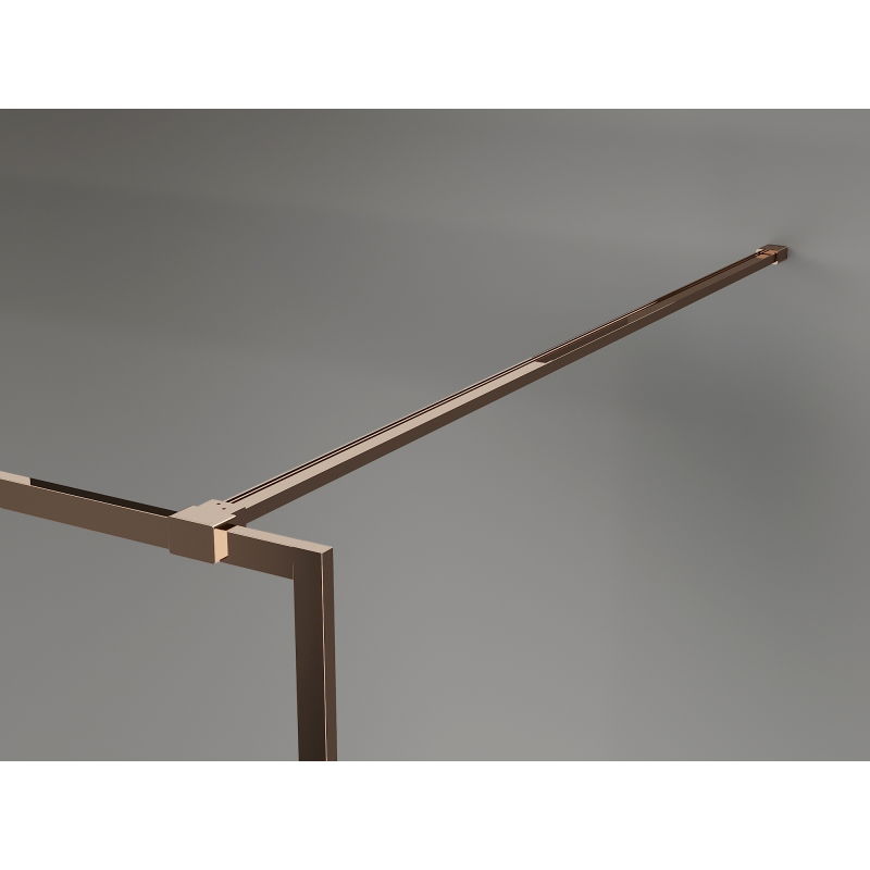 Mexen Kioto-F душ-стена Walk-in с рамка 120 x 202 cm, прозрачен 8 mm, розово злато - 800-120-104-60-00