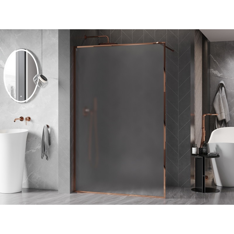 Mexen Kioto-F душ параван Walk-in с рамка 70 x 202 см, матирано 8 мм, розово злато