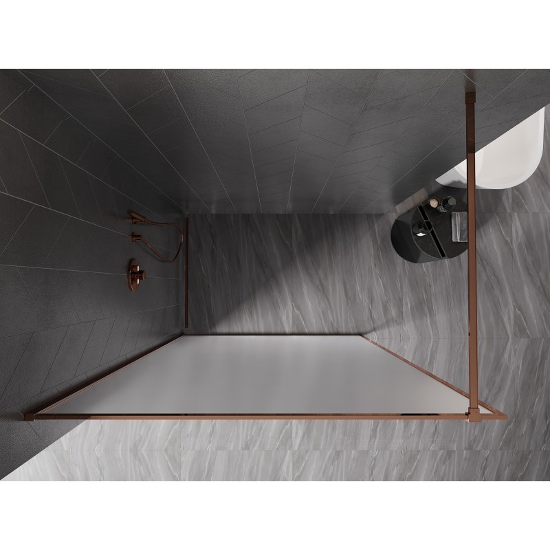 Mexen Kioto-F душ параван Walk-in с рамка 70 x 202 см, матирано 8 мм, розово злато