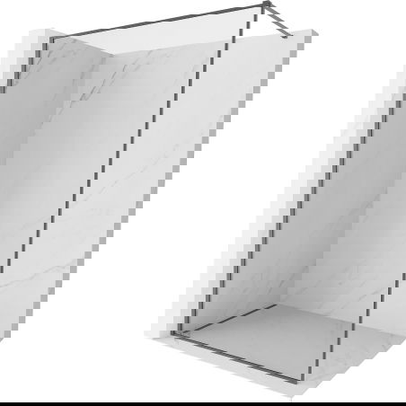 Mexen Kioto-F плоска преграда за душ с рамка 120 x 202 см, прозрачна 8 мм, gun metal - 800-120-104-95-00