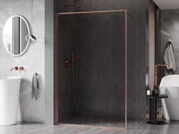 Mexen Kioto-F душ параван Walk-in с рамка 90 x 202 см, прозрачен 8 мм, четкана мед - 800-090-104-65-00
