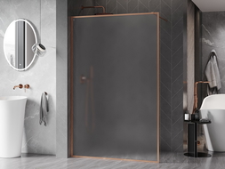 Mexen Kioto-F преграда за душ Walk-in с рамка 90 х 202 см, замъглено 8 мм, четкана мед - 800-090-104-65-30