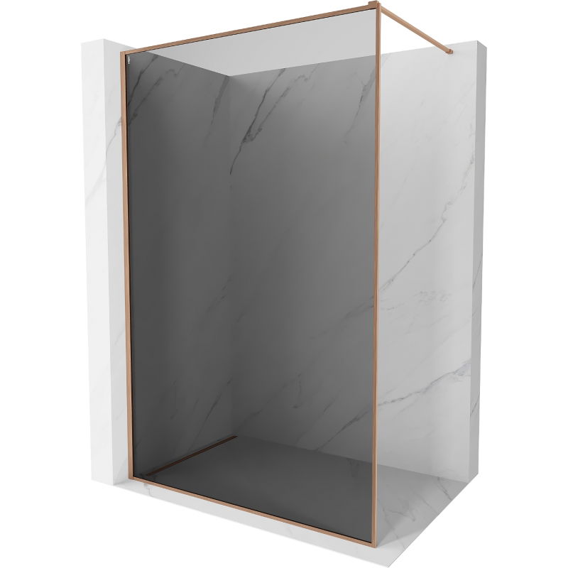 Mexen Киото-F стена за душ Walk-in с рамка 90 x 202 см, графит 8 мм, матирано мед - 800-090-104-65-40