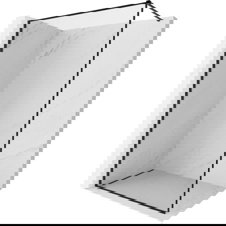 Mexen Kioto-F душ кабина Walk-in с рамка 125 x 202 cm, прозрачна 8 mm, черна - 800-125-104-70-00