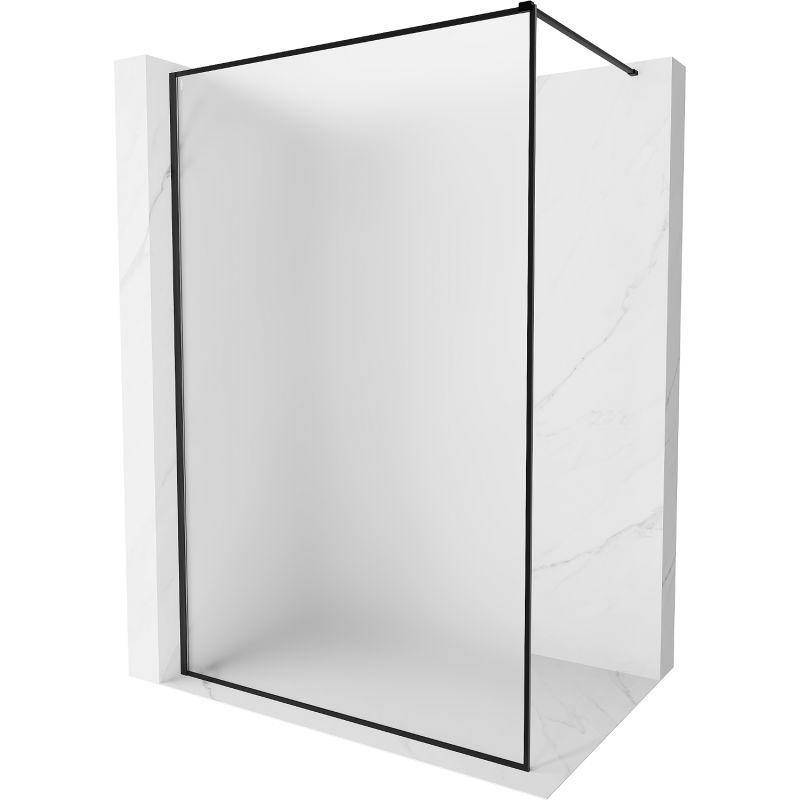 Mexen Kioto-F Стенна преграда за душ Walk-in с рамка 80 x 202 см, матирана 8 мм, черна - 800-080-104-70-30