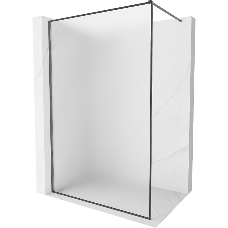 Mexen Kioto-F стена на душ Кабина Walk-in с рамка 90 x 202 см, матирано 8 мм, четка gun gray - 800-090-104-66-30