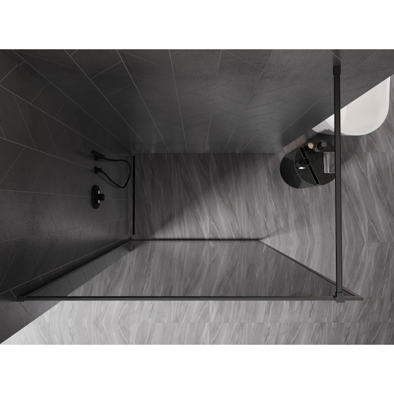 Mexen Kioto-F душ преграда Walk-in с рамка 130 x 202 см, графит 8 мм, четка сив