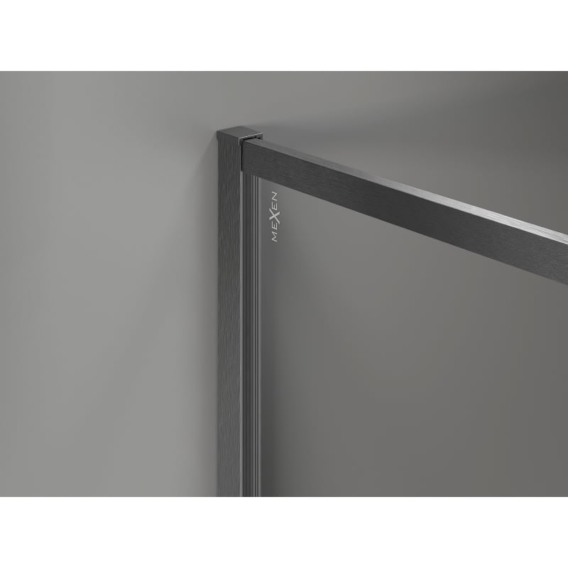 Mexen Kioto-F душ преграда Walk-in с рамка 130 x 202 см, графит 8 мм, четка сив