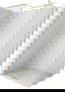 Mexen Kioto-F душ стена Walk-in с рамка 125 x 80 cm, прозрачен 8 mm, злато четкосано - 800-125-202-04-55-080