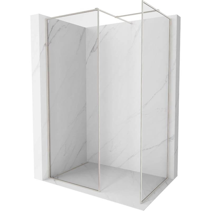 Mexen Киото-F душ преграда Walk-in с рамка 130 x 70 cm, прозрачно 8 mm, четка никел - 800-130-202-04-97-070