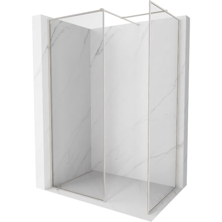Mexen Kioto-F стена за душ Walk-in с рамка 155 x 70 cm, прозрачно 8 mm, четкан никел - 800-155-202-04-97-070