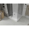 Mexen Lima сгъваем душ кабина 100 x 100 см, графит, хром + корито Flat, бял