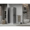 Mexen Lima сгъваем душ кабина 100 x 100 см, графит, хром + корито Flat, бял