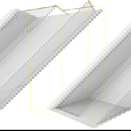 Mexen Kioto-F душкабина Walk-in с рамка 155 x 100 см, прозрачно 8 мм, златисто четкано - 800-155-202-04-55-100