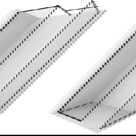 Mexen Kioto-F стена за душ Walk-in с рамка 130 x 75 см, прозрачен 8 мм, черен - 800-130-202-04-70-075