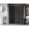 Mexen Kioto-F Душ преграда Walk-in с рамка 140 x 100 см, прозрачна 8 мм, златна