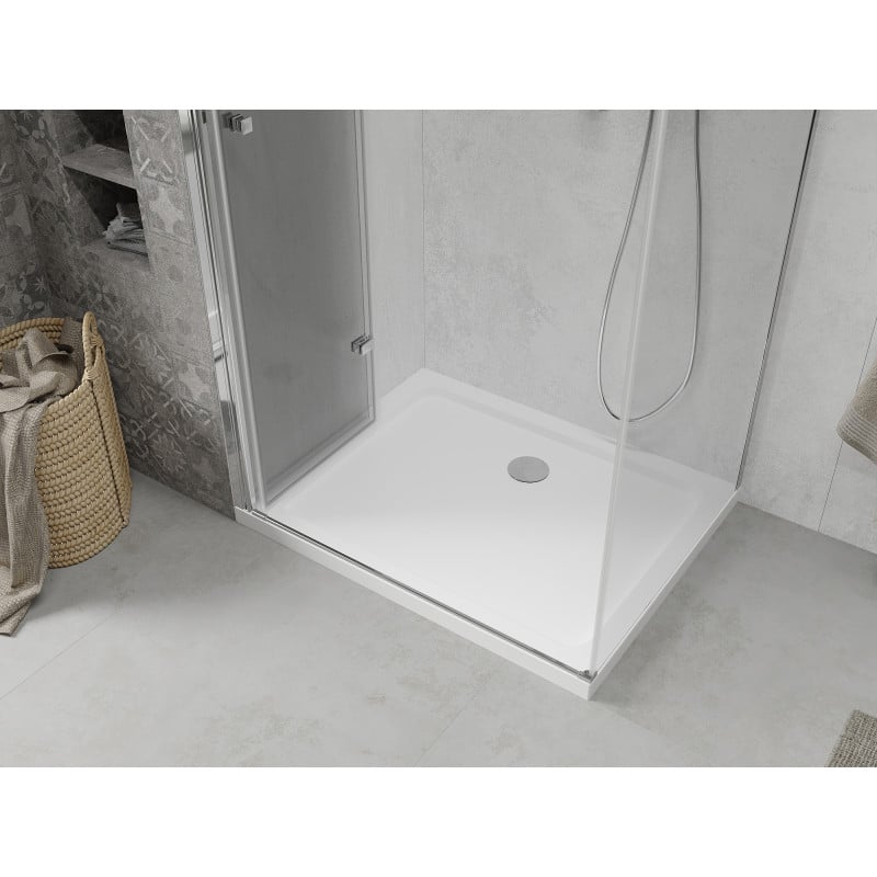 Mexen Lima сгъваема душ кабина 110 x 100 см, прозрачна, хром + корито Flat