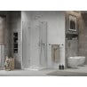 Mexen Lima сгъваема душ кабина 80 x 80 см, прозрачна, хром + корито Flat - 856-080-080-01-00-4010