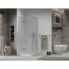 Mexen Lima сгъваема душ кабина 80 x 80 см, прозрачна, хром + корито Flat - 856-080-080-01-00-4010