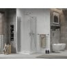 Mexen Lima сгъваема душ кабина 80 x 80 см, прозрачна, хром + корито Flat - 856-080-080-01-00-4010