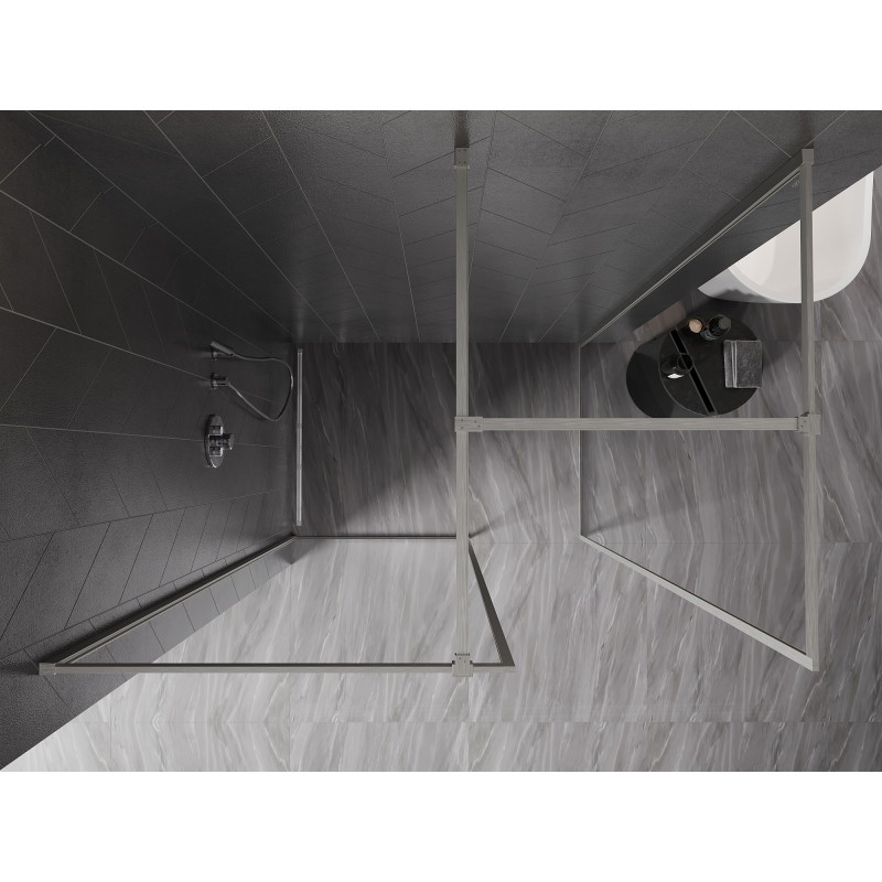 Mexen Kioto-F душ панел Walk-in с рамка 170 x 110 см, прозрачен 8 мм, четкан никел