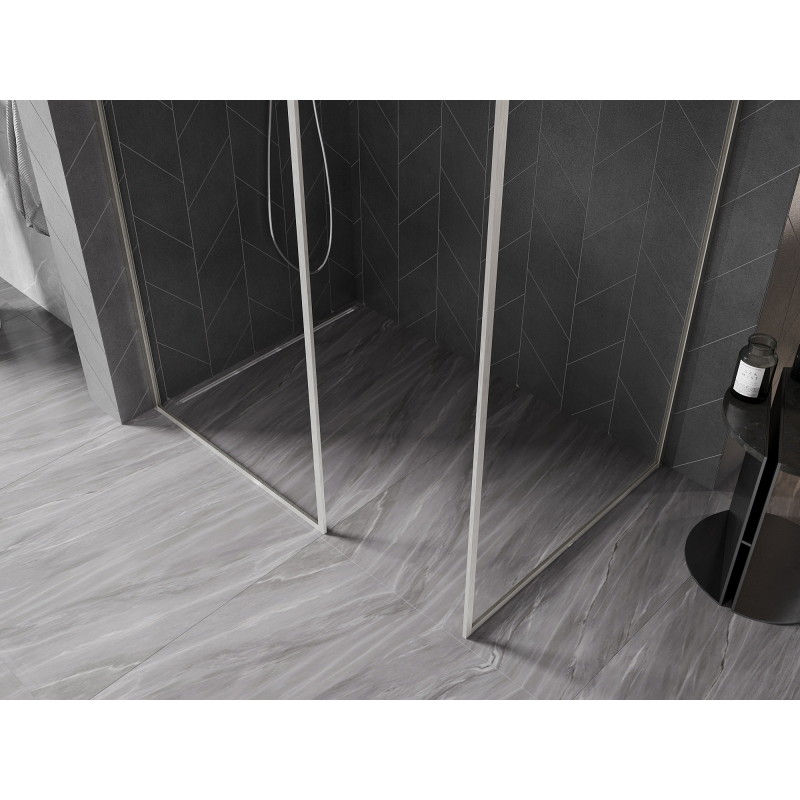 Mexen Kioto-F душ панел Walk-in с рамка 170 x 110 см, прозрачен 8 мм, четкан никел