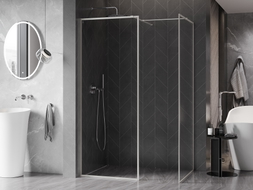 Mexen Kioto-F душ панел Walk-in с рамка 170 x 110 см, прозрачен 8 мм, четкан никел