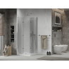 Mexen Lima Двукабинен сгъваем душ 90 x 90 см, прозрачен, хром + корито Flat
