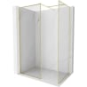 Mexen Kioto-F душ стена Walk-in с рамка 180 x 120 см, прозрачна 8 мм, четкано злато - 800-180-202-04-55-120