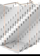 Mexen Kioto-F стъклена преграда за душ Walk-in с рамка 100 х 75 см, прозрачно 8 мм, розово злато - 800-100-202-04-60-075