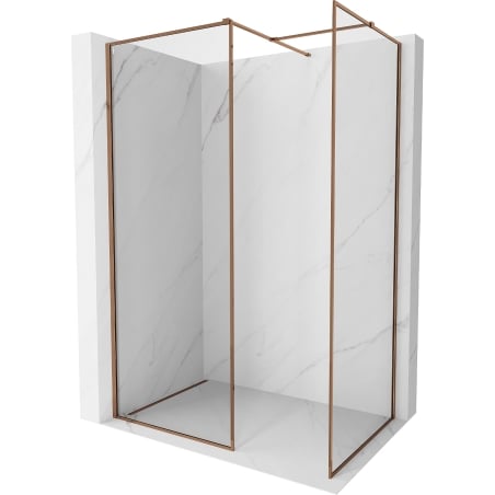 Mexen Kioto-F душ стена Walk-in с рамка 100 x 80 см, прозрачно 8 мм, розово злато - 800-100-202-04-60-080