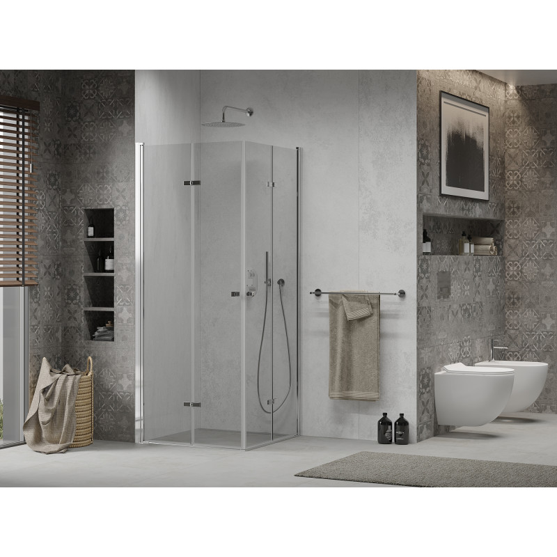 Mexen Lima Duo сгъваема душ кабина 80 x 80 см, прозрачна, хром - 856-080-080-02-00