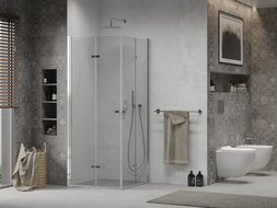 Mexen Lima Duo сгъваема душ кабина 80 x 80 см, прозрачна, хром - 856-080-080-02-00