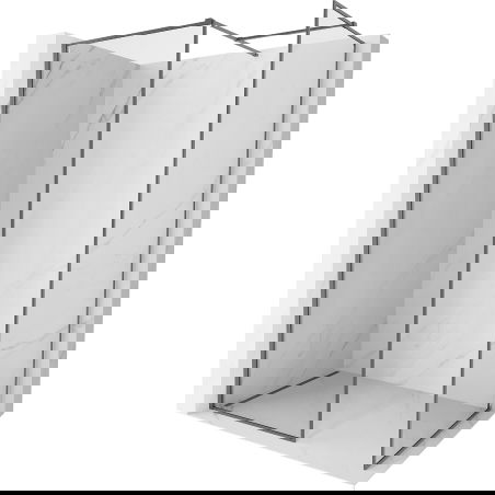 Mexen Kioto-F параван за баня Walk-in с рамка 100 x 75 cm, прозрачен 8 mm, gun metal - 800-100-202-04-95-075