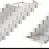 Mexen Kioto-F Душ стена Walk-in с рамка 180 x 100 cm, прозрачна 8 mm, розово злато - 800-180-202-04-60-100